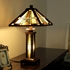CHLOE Lighting PERCIVAL Tiffany-style Mission 3 Light Double Lit Wooden Table Lamp 